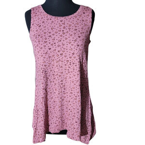 logo lounge tunic sleeveless hearth print sz XS